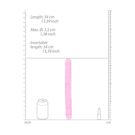 Doppeldildo Crystal Clear Transparent Rosa 34 cm