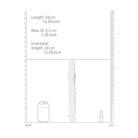 Doppeldildo realistisch Transparent 34 cm