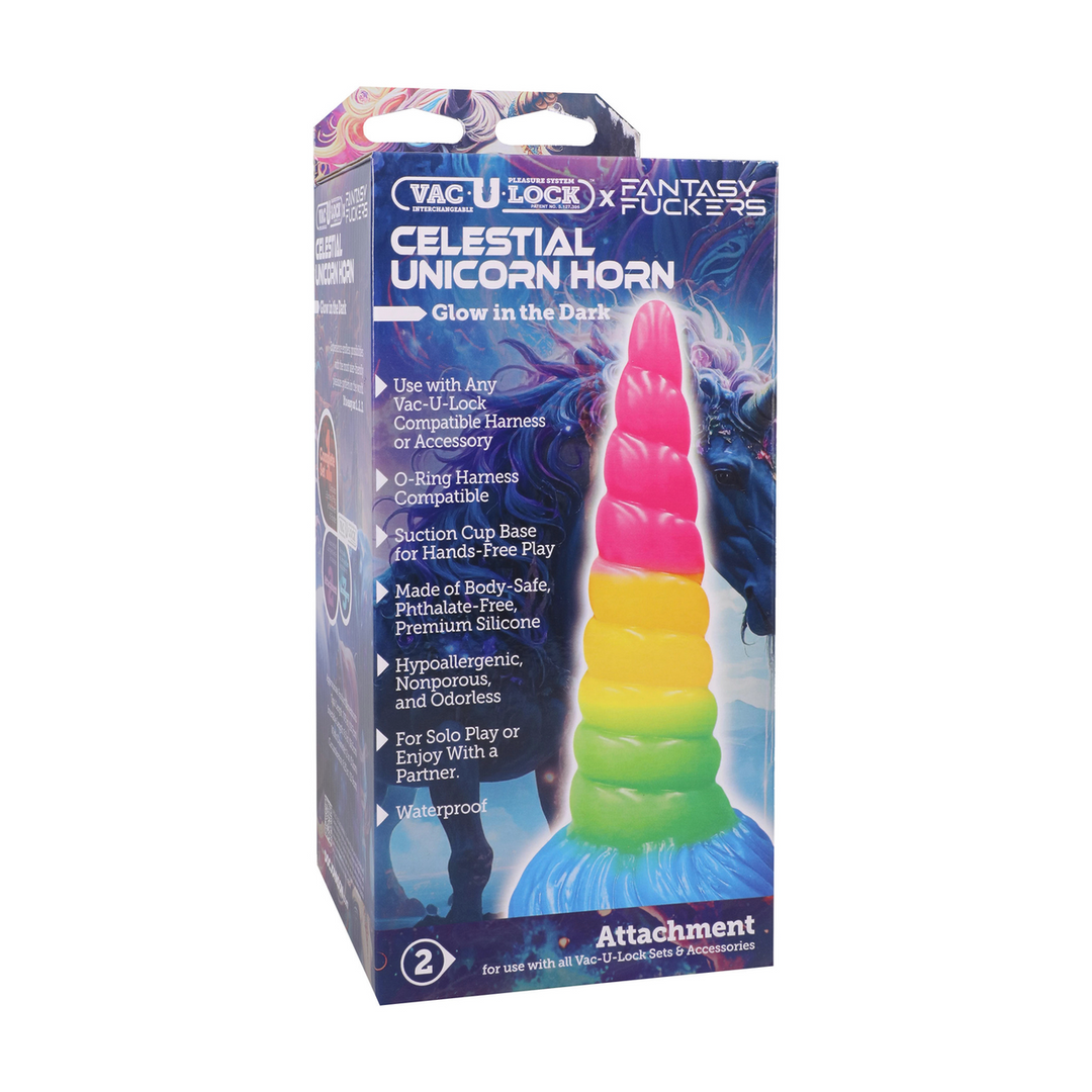 Fantasie-Dildo Einhorn nachtleuchtend Pink/Blau 16,5 x Ø 4,8 cm