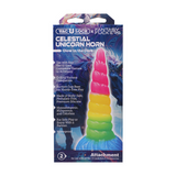 Fantasie-Dildo Einhorn nachtleuchtend Pink/Blau 16,5 x Ø 4,8 cm