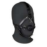 Kopfharness mit atmungsaktivem Ballknebel und Nasenhaken Schwarz