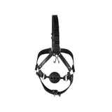 Kopfharness mit atmungsaktivem Ballknebel und Nasenhaken Schwarz