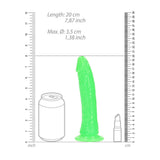 Realistischer Dildo schlank mit Saugnapf Nachtleuchtend 18 cm