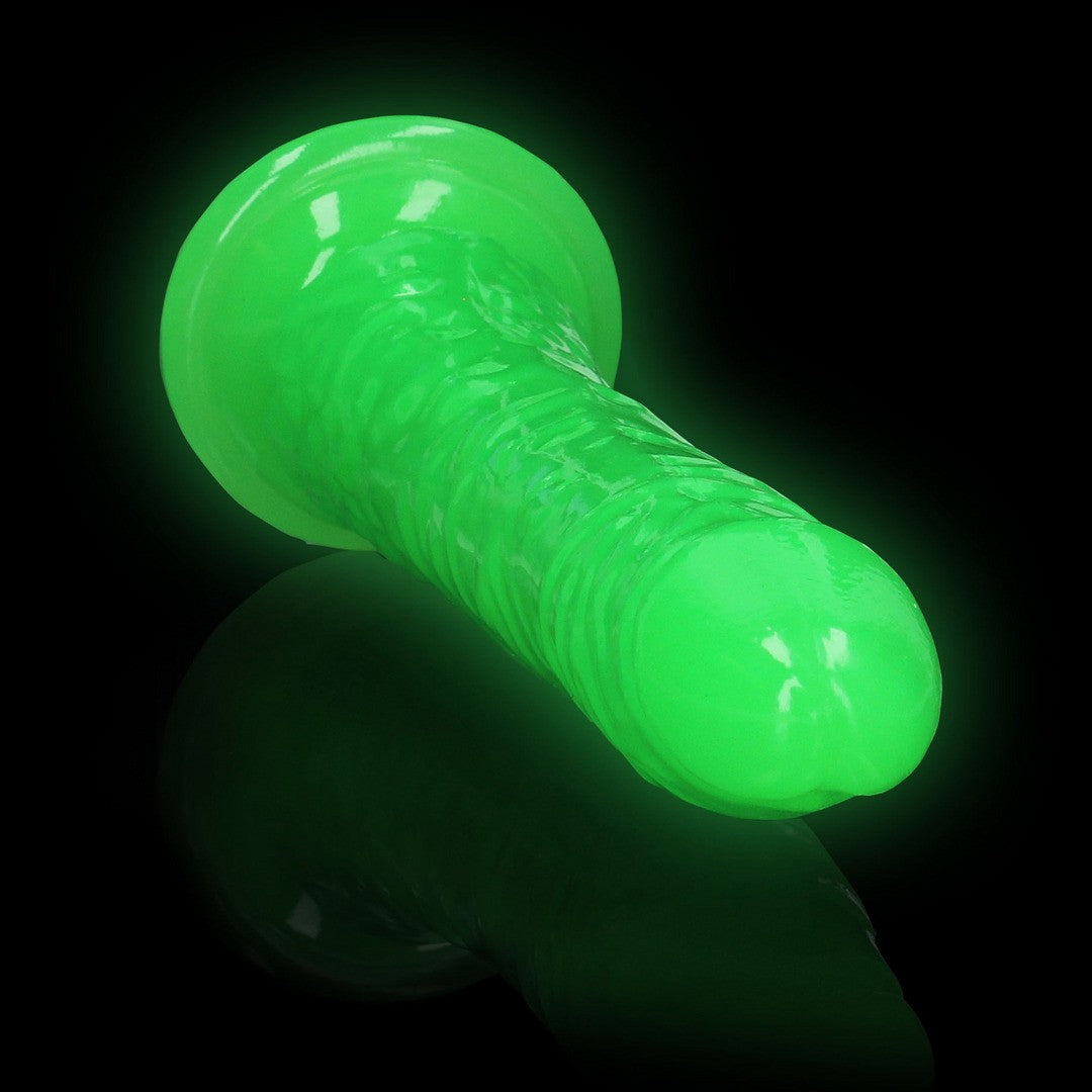 Realistischer Dildo schlank mit Saugnapf Nachtleuchtend 20 cm