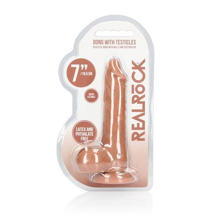 Dildo mit Hoden Hellbraun 17 cm