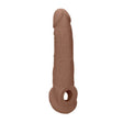 Penishülle RealRock Penis Sleeve mit Hodenring TPE Hellbraun 21,5 x Ø 5,9 cm