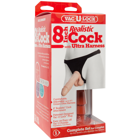 Harness Ultra mit realistischem Dildo Hautfarbe 20,6 cm – Ansicht 2
