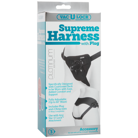 Analplug mit Harness Supreme Schwarz 26,4 cm – Ansicht 2
