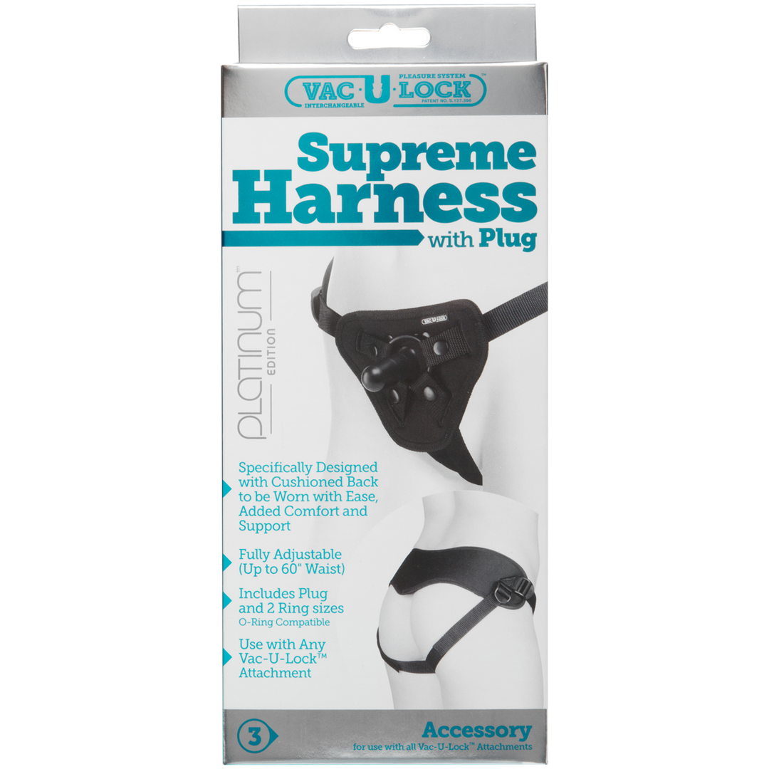 Analplug mit Harness Supreme Schwarz 26,4 cm