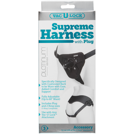 Analplug mit Harness Supreme Schwarz 26,4 cm – Ansicht 3