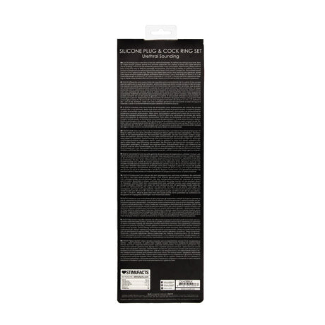 Penisring-Set aus Silikon mit Plug Schwarz
