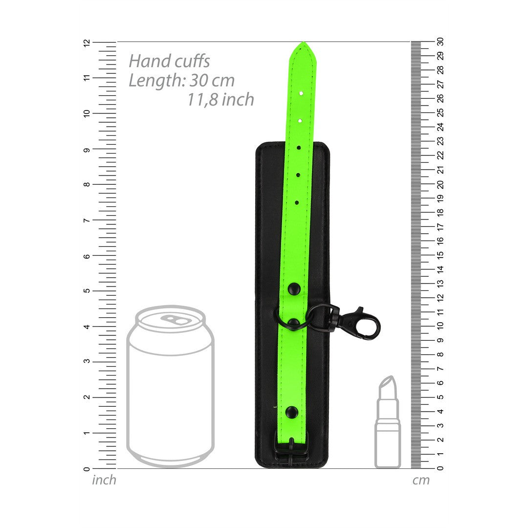 Hand- und Fußfesseln mit Hogtie nachtleuchtend Schwarz
