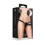 Strap-on aus Silikon gerippt mit Vibration und Akku verstellbar Schwarz