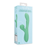 Rabbit-Vibrator mit Pulswellen und Zungenspiel Grün
