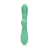 Rabbit-Vibrator mit Pulswellen und Zungenspiel Grün
