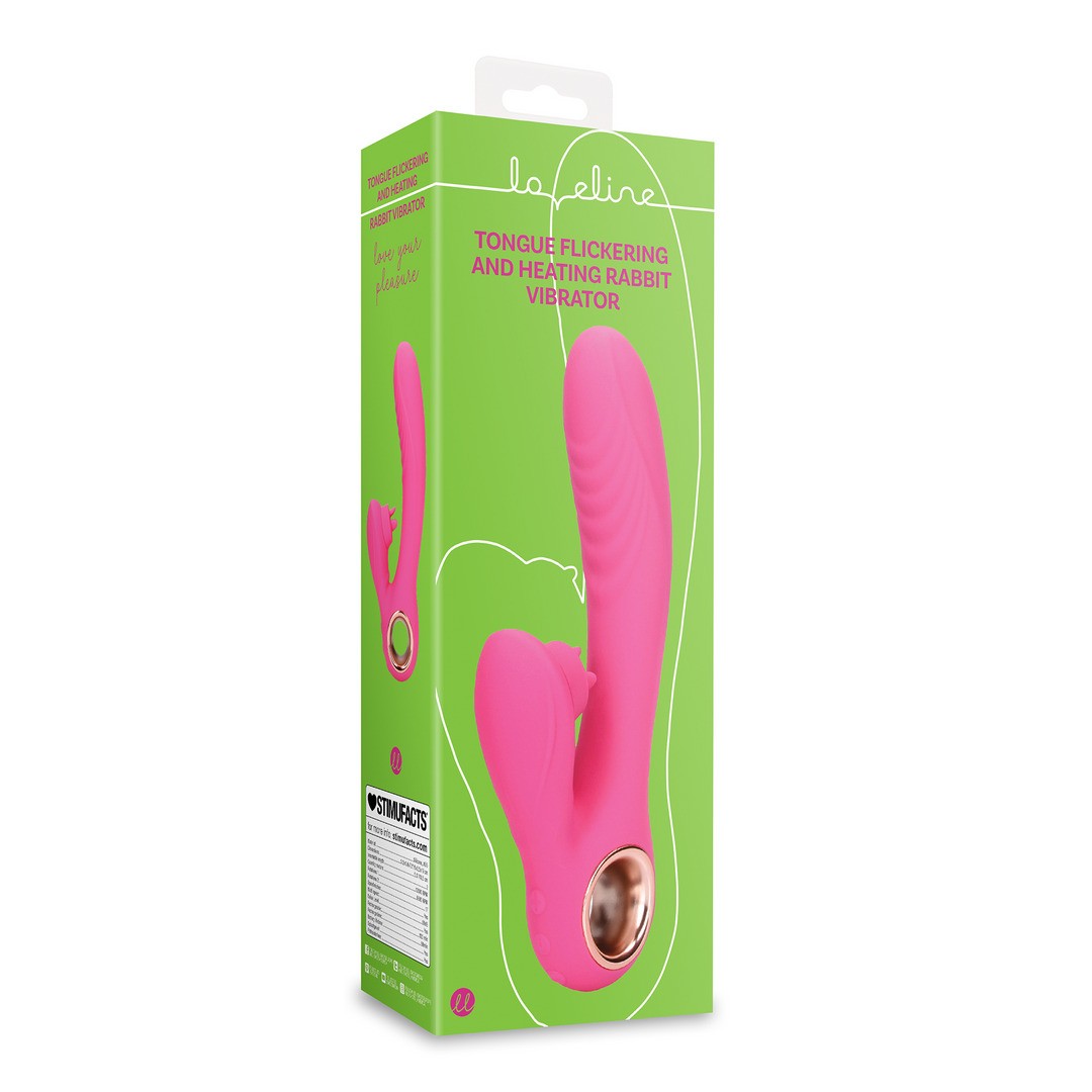 Rabbit-Vibrator mit Zungenspiel und Wärmefunktion Rosa