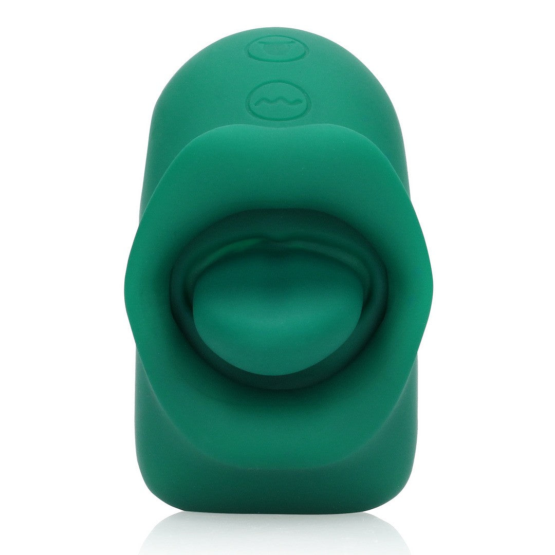 Klitoris-Vibrator mit Leck-Funktion Grün