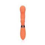 Rabbit-Vibrator aus Silikon mit geripptem Klitorisreizer Orange