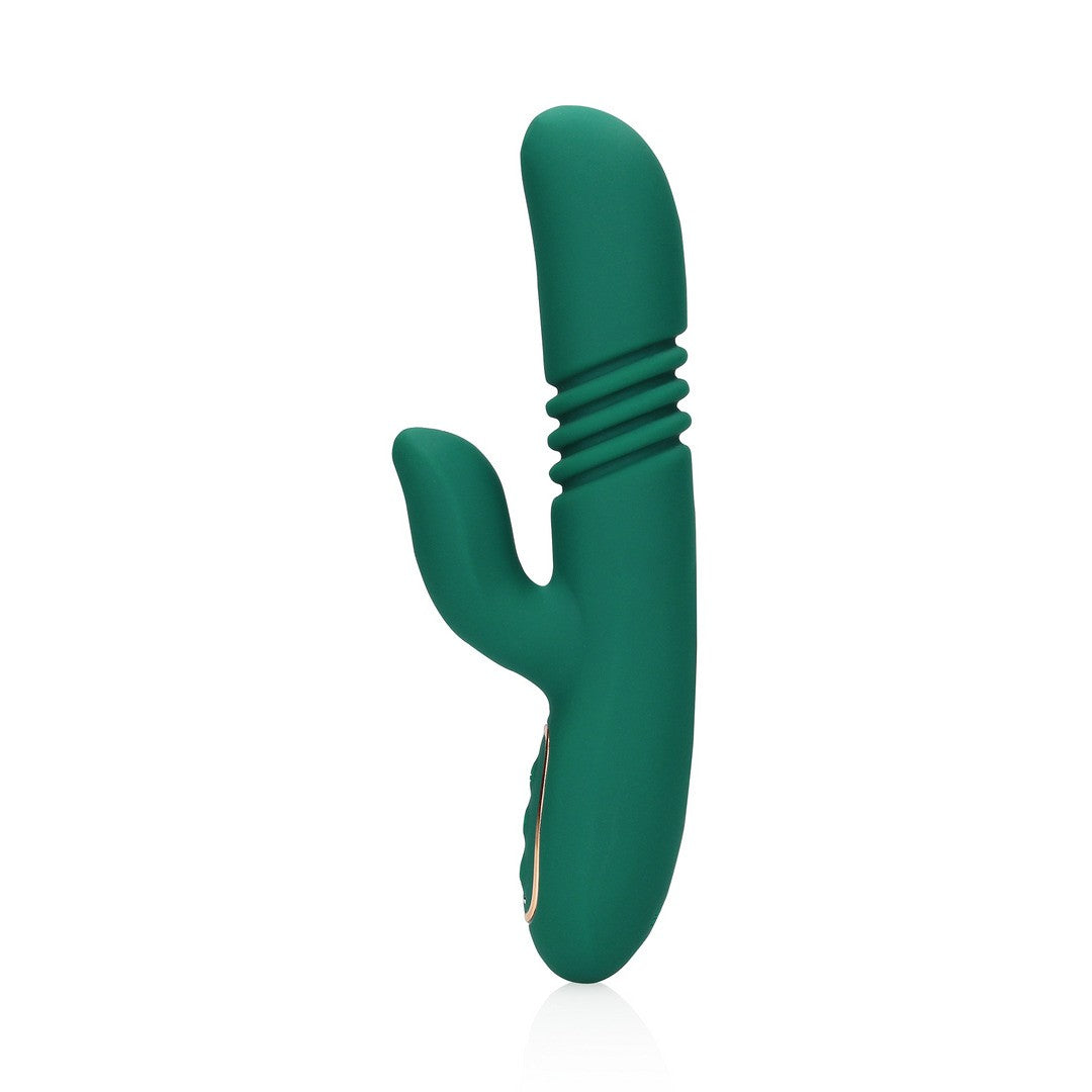 Rabbit-Vibrator mit Stoßfunktion Grün