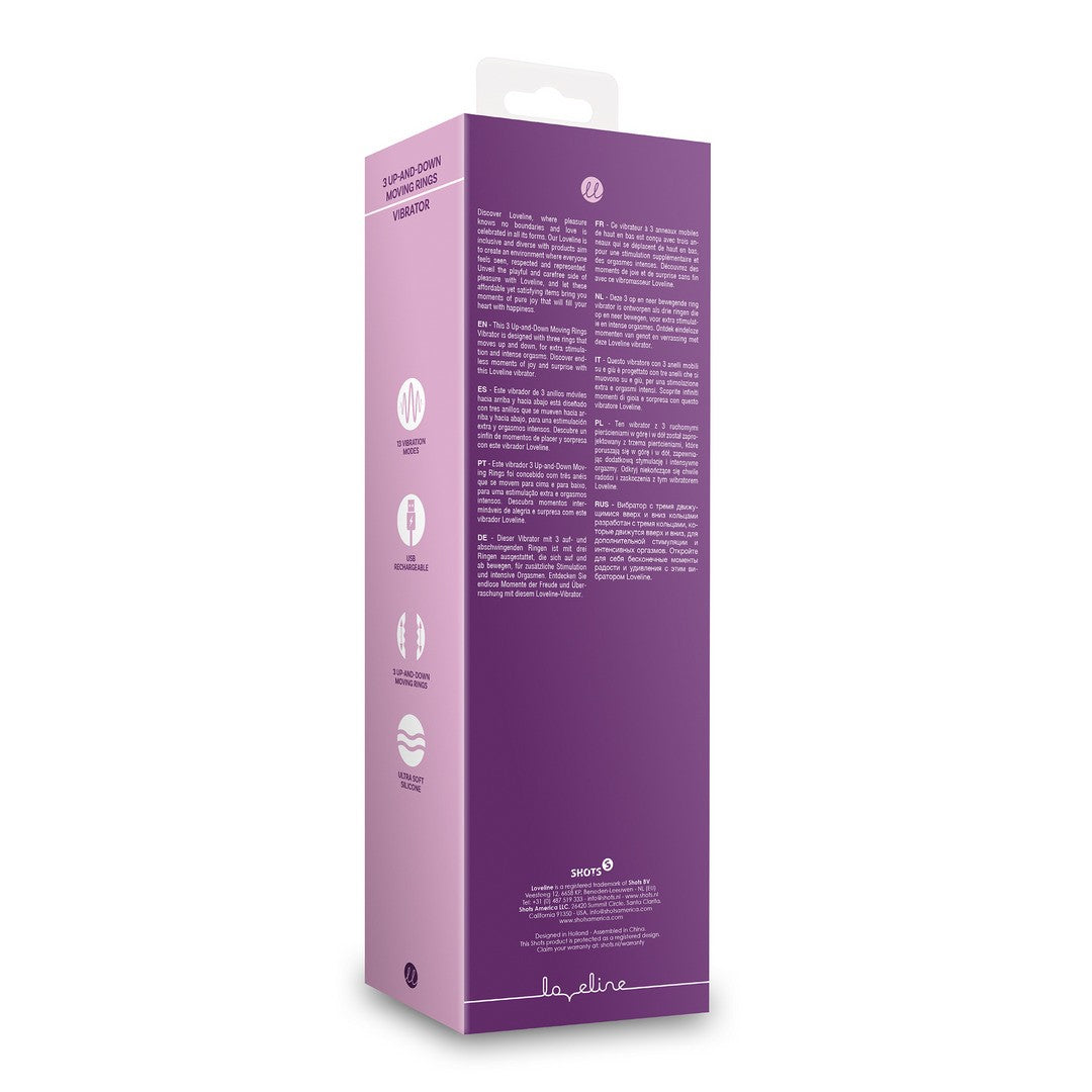 Vibrator mit 3 beweglichen Ringen Lila