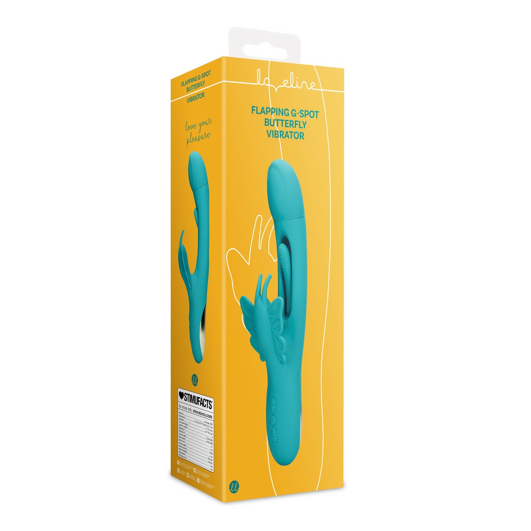G-Punkt-Vibrator Schmetterling mit Flatterfunktion Blau