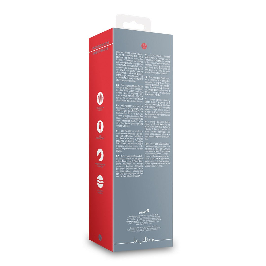 Rabbit-Vibrator mit Fingerbewegung Grau