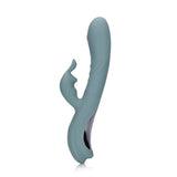 Rabbit-Vibrator mit Fingerbewegung Grau