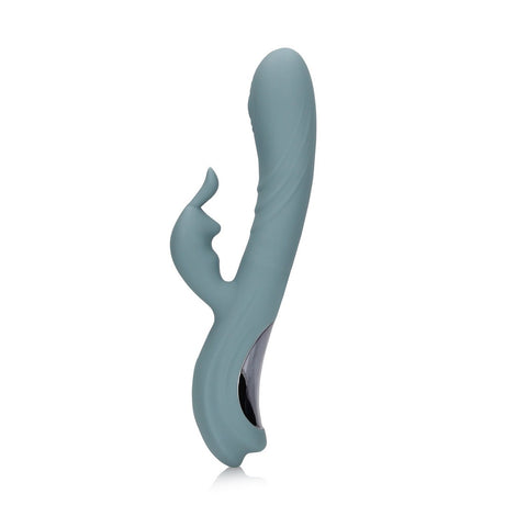 Rabbit-Vibrator mit Fingerbewegung Grau