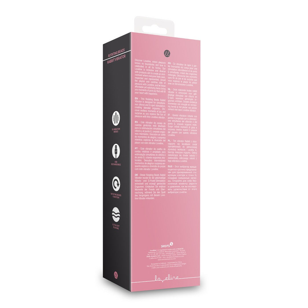 Rabbit-Vibrator mit rotierenden Perlen Rosa