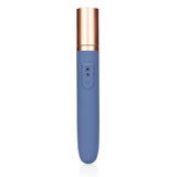 Reise-Vibrator mit Gleitgel-Fach und Pumpe Blau