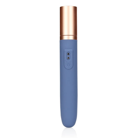 Reise-Vibrator mit Gleitgel-Fach und Pumpe Blau