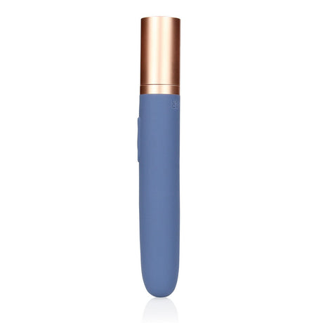 Reise-Vibrator mit Gleitgel-Fach und Pumpe Blau