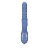 Rabbit-Vibrator mit rotierenden Perlen und Stoßfunktion Blau