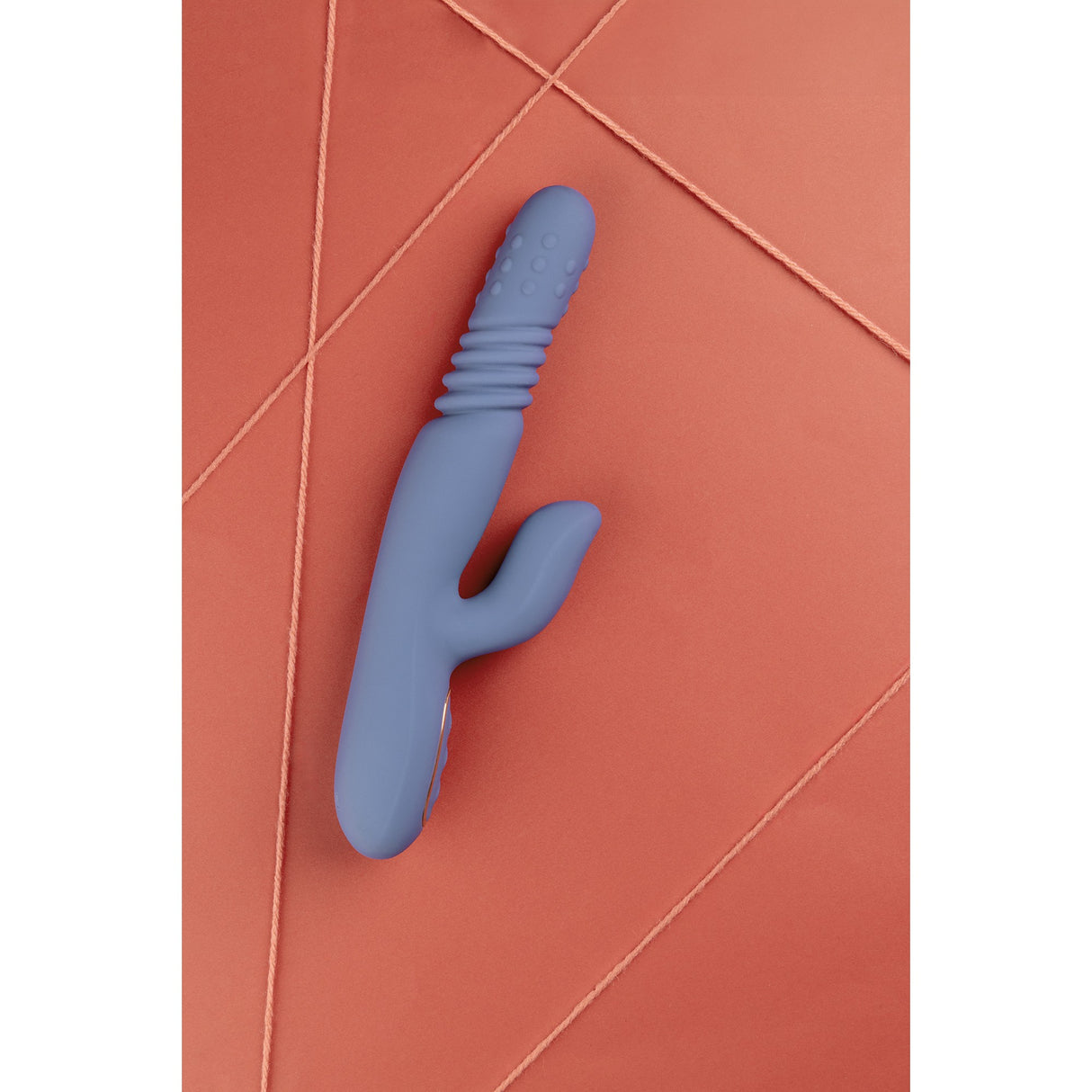 Rabbit-Vibrator mit rotierenden Perlen und Stoßfunktion Blau