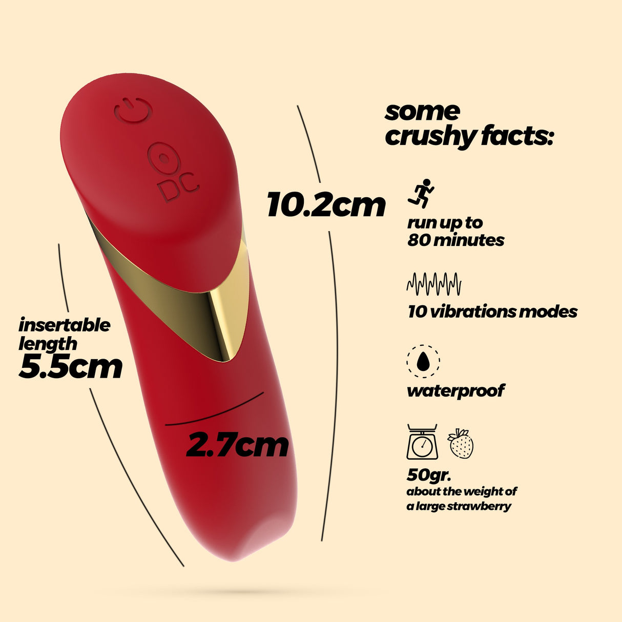 Vibro-Ei Blinders mit Akku Gold