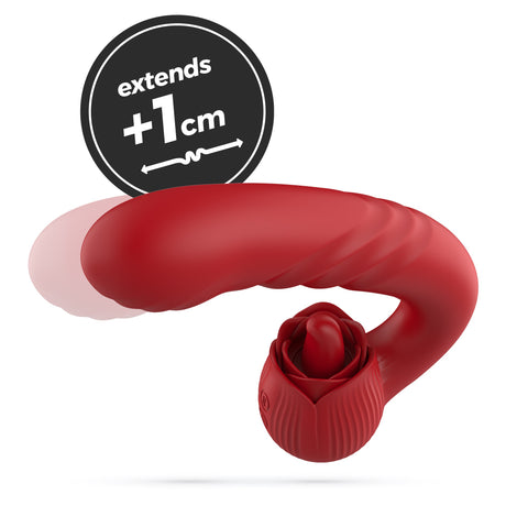 Rosen-Vibrator Osiria mit Stoßfunktion Rot