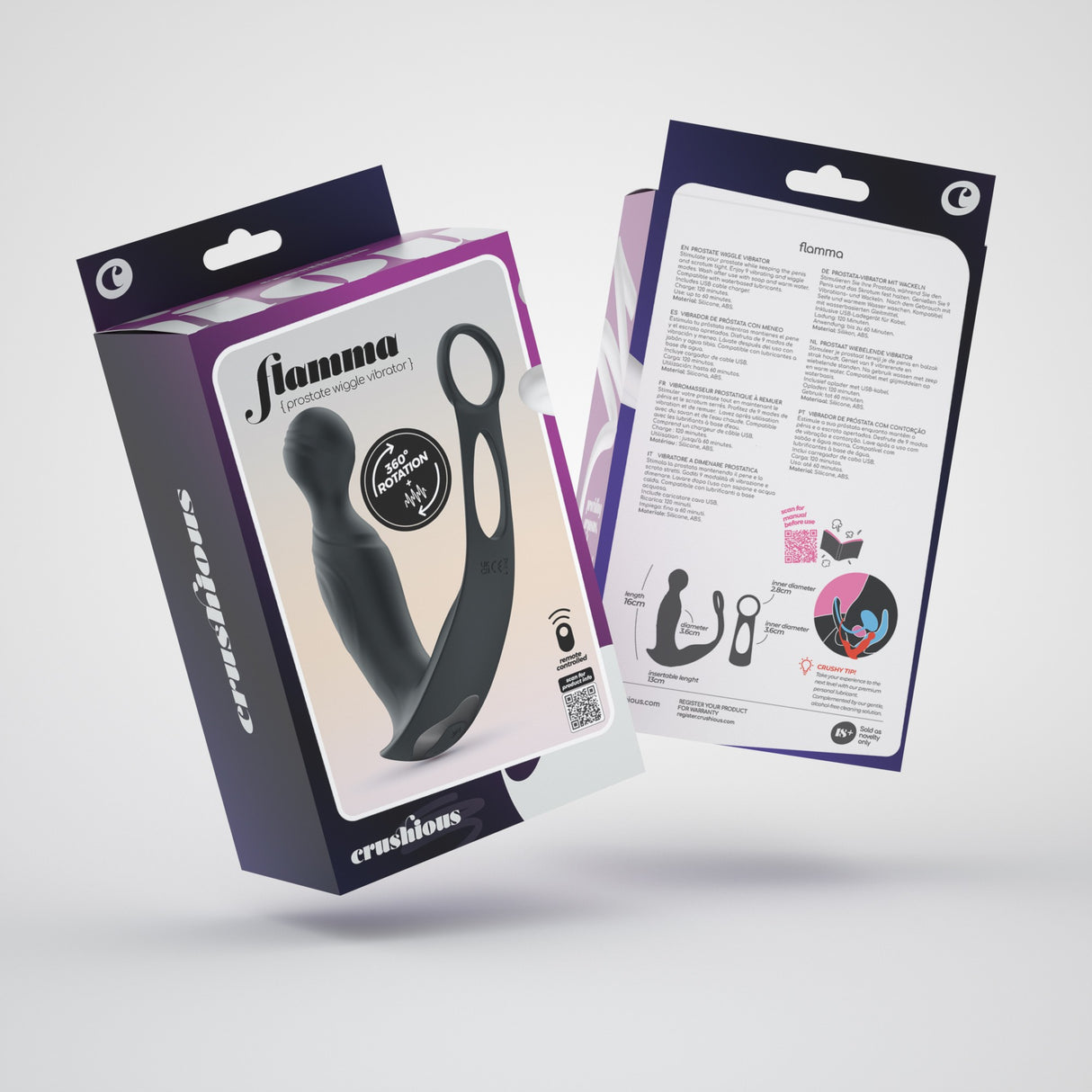 Prostata-Vibrator Flamma mit Fernbedienung Schwarz