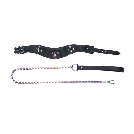 Halsband Venice mit Leine Schwarz