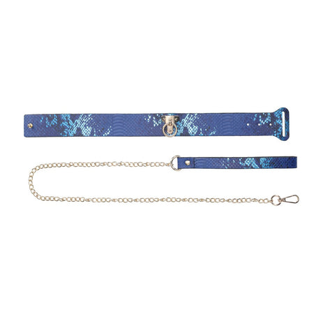 Halsband Florence mit Leine Blau