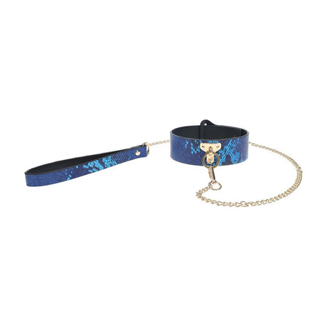 Halsband Florence mit Leine Blau