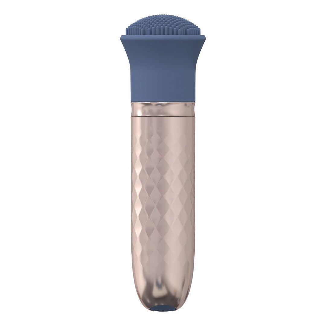 Vibrator The Thrill mit 10 Geschwindigkeiten und Wechselaufsätzen Blau
