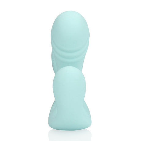 Vibrator 3-in-1 aus Flüssigsilikon Blau 11,4 x Ø 3,9 cm