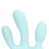 Vibrator 3-in-1 aus Flüssigsilikon Blau 11,4 x Ø 3,9 cm