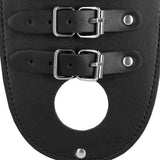 Keuschheitsgürtel aus PU-Leder mit Riemen Schwarz