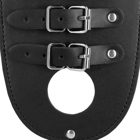 Keuschheitsgürtel aus PU-Leder mit Riemen Schwarz