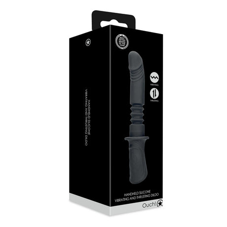 Sexmaschine für die Hand mit Vibration und Stoßfunktion Schwarz – Ansicht 2