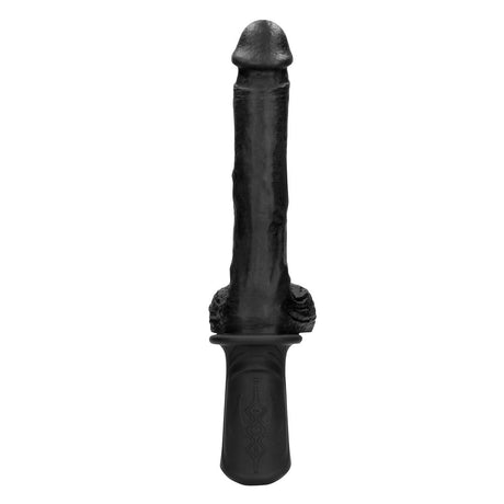 Sexmaschine für die Hand aus Flüssigsilikon mit Vibration und Stoßfunktion Schwarz – Ansicht 4