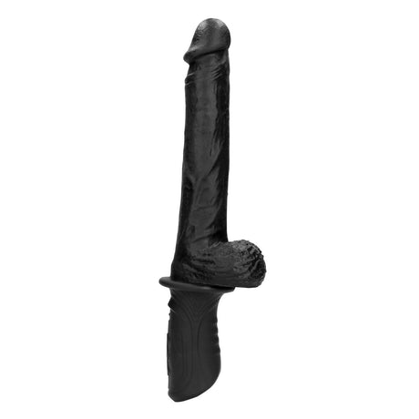 Sexmaschine für die Hand aus Flüssigsilikon mit Vibration und Stoßfunktion Schwarz – Ansicht 5