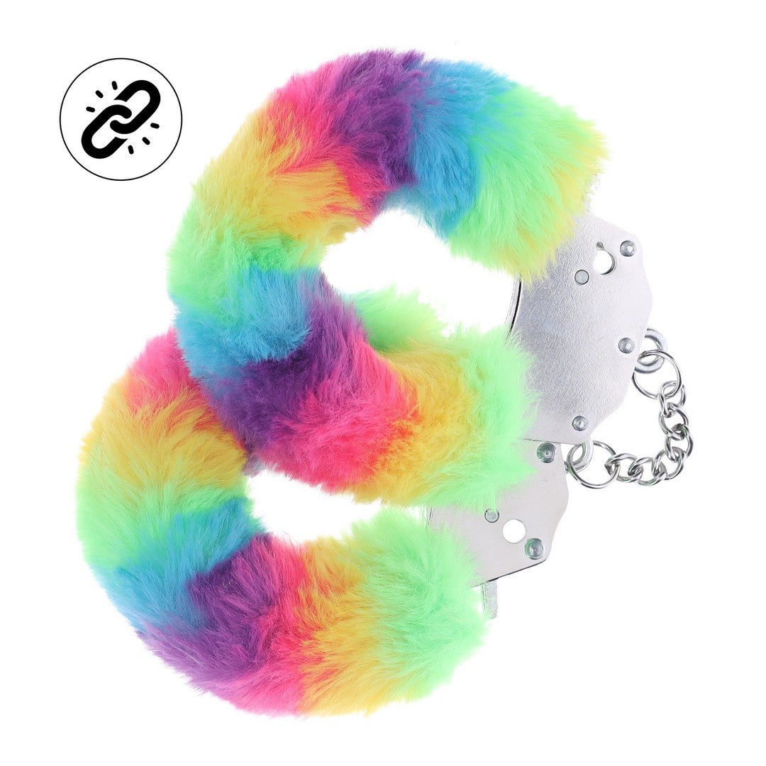 Plüsch-Handschellen robust Bunt