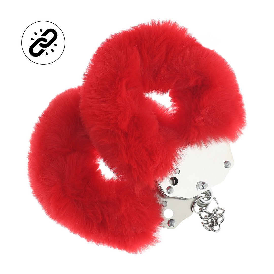 Plüsch-Handschellen robust Rot
